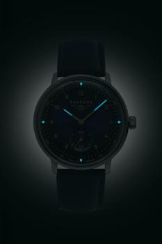 Preview: Bauhaus Damenuhr Quarz mit kleiner Sekunde mit Lederarmband